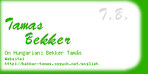 tamas bekker business card